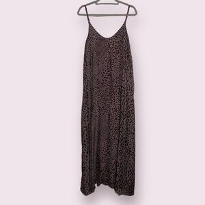 Brand Bazar Linnia Purple Cheetah Print Maxi Dress